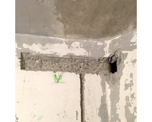 Штробление стены под нишу для дренажной помпы Royal-Clima 150х70 мм. (Монолитный бетон)