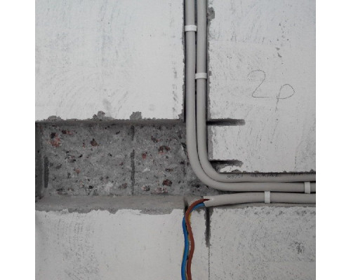 Штробление стены под электрический кабель 15х15 мм. (Бетон)